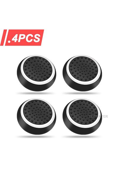 TECTINTER Black 4pcs Silicone Gel Thumb Grips Cover For Sony Ps5/ps3/ps4 For Xbox One /360 Controller For Ps4