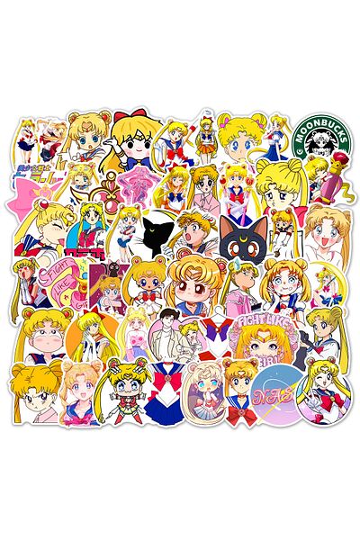 Choice 50pcs 50pcs Anime Sailor Moon Stickers Kawaii Girls Diy Luggage Water Bottle Phone Case Waterproof C