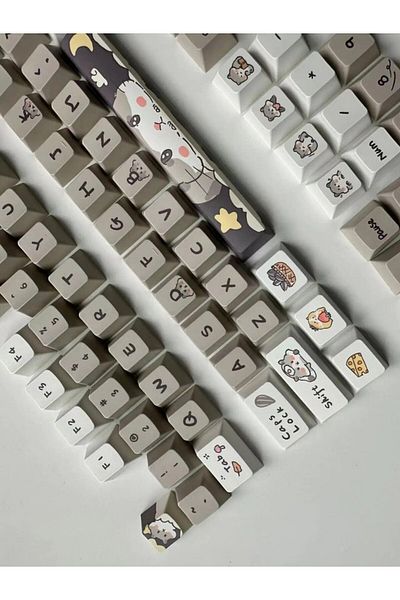 Choice Brown 132keys Squirrel Theme Cherry Height Keycaps Pbt Dye Sublimation Customized Diy Key Caps For 6