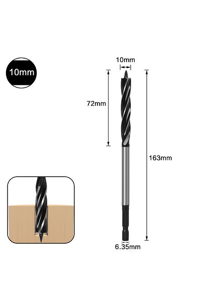 Choice 10mm 10mm-35mm Twist Drill Bit Set Wood Fast Cut Auger Carpenter Joiner Tool Drill Bit For Wood Cut
