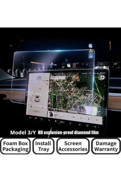 Choice For Tesla Model 3 Y Car Navigation Screen Protector Center Control Screen Glass Film Tempered Gla...
