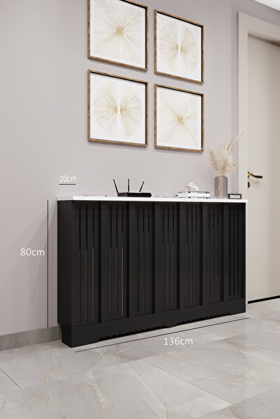 BAGAX Efes Model, Siyah Üstü Beyaz Renk,iç Ölçü 136 Cm Dış Ölçü 140 Cm Petek ...