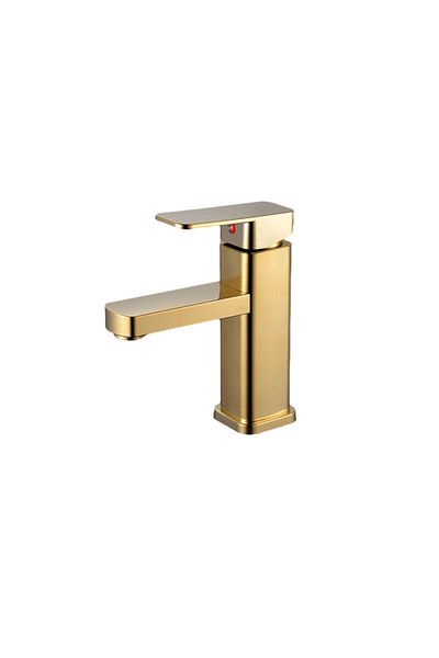 RETHME Gold Gold Faucet Bathroom Faucet Metal Stainless Steel Handle Hot And Cold Mixer Faucet Squar