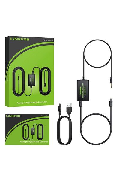 Choice محول Ulk039 Linkfor 3.5 مم إلى SPDIF محول AUX إلى Toslink محوري رقمي بصري صوتي مع Op