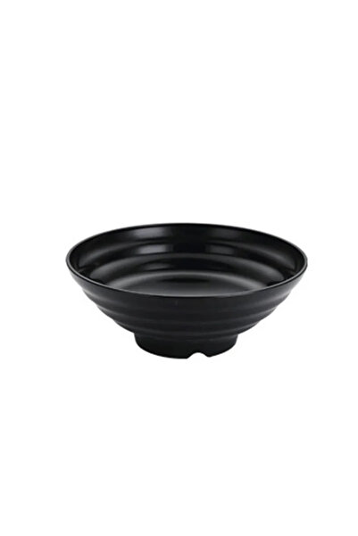 Choice 7.5 inch Black Fashionable Style And Durability Pure Black Large Striped Bowl Large Caliber And Capa
