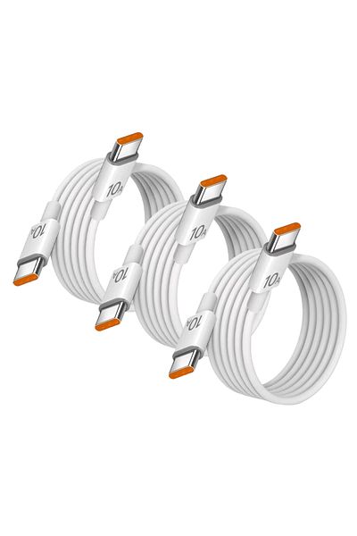 Choice 1m 3Pcs NNBILI 3Pcs Universal 120W 10A Fast Charger PD Dual Type C Quick Charging Cable Data Wire Co