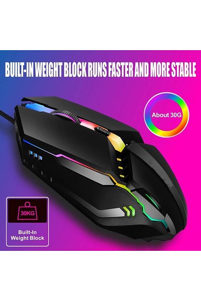 Choice ماوس X3 أسود سلكي بمنفذ USB وإضاءة LED للألعاب التنافسية وجهاز كمبيوتر قابل للتعديل DPI وفئران مكتب