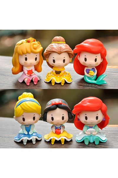 Choice Pack By Bag 01 6pcs/set Cute Fairy Tale Princess Snow White Cinderella Bell Ariel Vinyl Figure Model