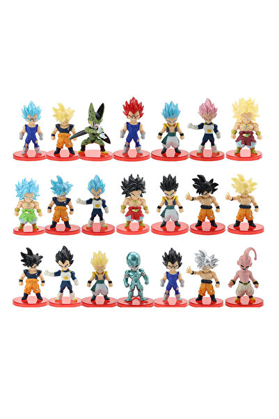 BANDAI مجموعة من 21 قطعة بدون علبة، إصدار ثانٍ من دراغون بول سوبر سايان: غوكو...