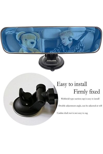 Choice Blue Wide-angle Anti-glare Blue Rearview Mirror Universal 360° Rotates Adjustable Suction Cup Interi