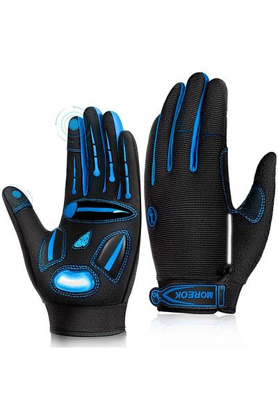 Choice S Blue Racing Gloves Motocross Sports Gloves Breathable Non-slip MTB Road Bike Cycling Gloves Touch