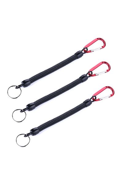 Choice Fishing Lanyards 3pcs 22cm Retractable Coiled Tether with Carabiner TPU Boating Fishing Rope Rete...