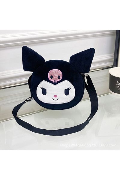 Choice Black Kawaii Sanrio Plush Bag Kuromi Backpack Cinnamoroll Shoulder Bag Tote Makeup Cartoon My Melody