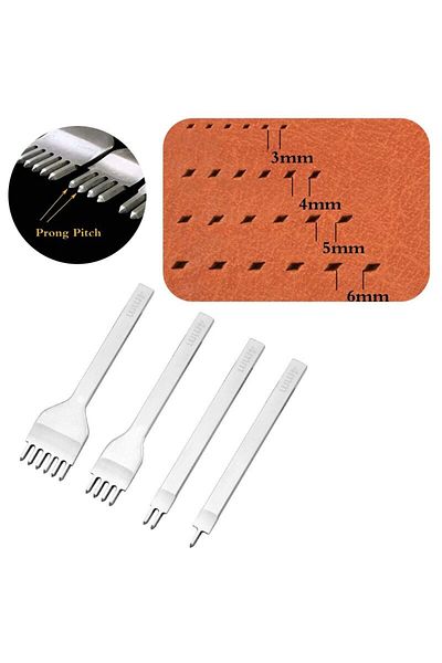 Choice 3mm 1.2.4.6 Prong 3mm 1/2/4/6 Prong Diy Leather Hole Punch Tool Leather Stitching Tools Diamond Chis