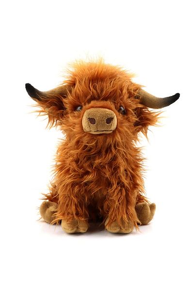 Choice 25cm Brown 25cm Simulation Highland Cow Plush Animal Doll Soft Stuffed Highland Cow Plush Toy Kawaii