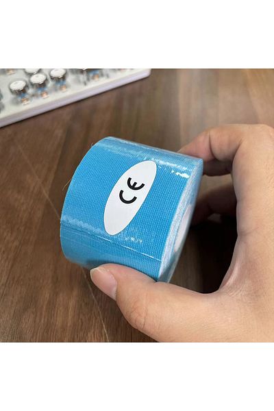 Choice ملصقات شريط الحركة الرياضية المقاومة للماء باللون الأزرق الفاتح مقاس 5 سم × 5 متر، ضمادة رياضية احترافية لاستعادة العضلات