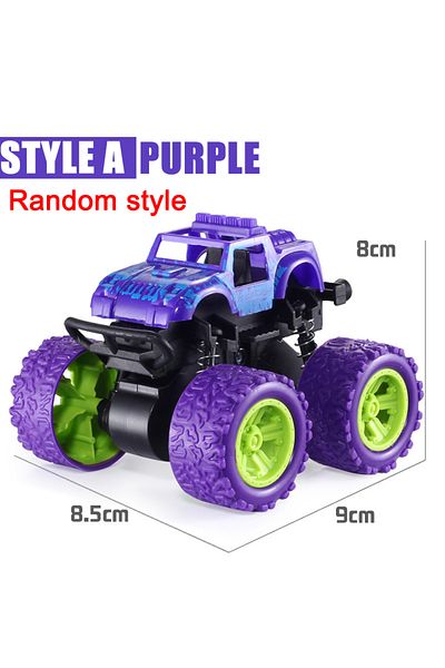 lpcbec Stylea Purple Pull Back Toy Car Inertial Rotation Car Four-wheel Drive Off-road Vehicle Suv Racing