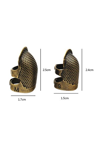 Choice 2pc Antique Bronze Adjustable Embroidery Thimble with Ring Needle Press Hoop Finger Cot Finger Pr...
