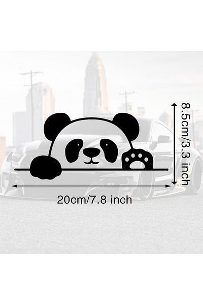 Choice 20x8.5cm Ds04-black-20x8.5cm Adorable Panda Vinyl Decal Stickers - Perfect For Laptops, Phones, Cars