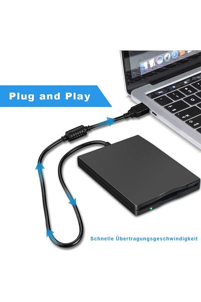 Ninth World محرك أقراص مرنة USB خارجي محمول مقاس 3.5 بوصة بسعة 1.44 ميجابايت FDD لأجهزة Mac وWindows 10...