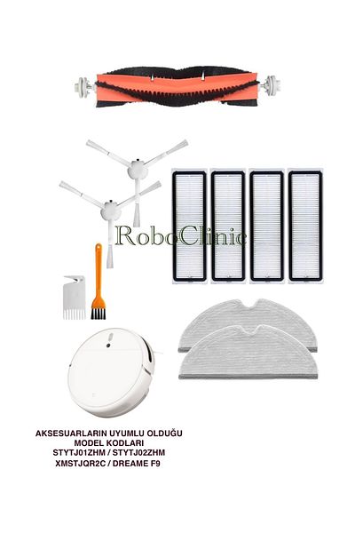Roboclinic ممسحة مكنسة Xiaomi Mi Robot 1c / 2c (STYTJ02ZHM)، 1c (STYTJ01ZHM)، مجموعة تجديد متوافقة مع f9 - 11 قطعة