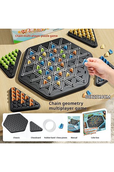 Choice Colorful Chain Triangle Chess Game Triggle Rubber Band Game Educational Interactive Game Battle Set