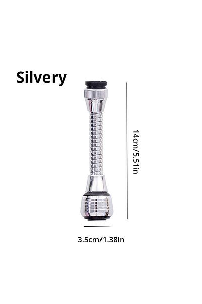 Choice Silvery 1pc Rotable Foaming Faucet Extender, Stainless Steel Elastic, 360 Degree Rotation For Faucet