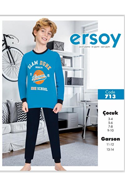 Ersoy Çocuk Giyim Dugi rukav Pamuk komadni pidžama set za dečake