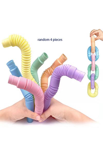 Choice B 4 Pack Mini Pop Tube Sensory Fidget Toy Colorful Heavy-duty For Construction Building Educationa.