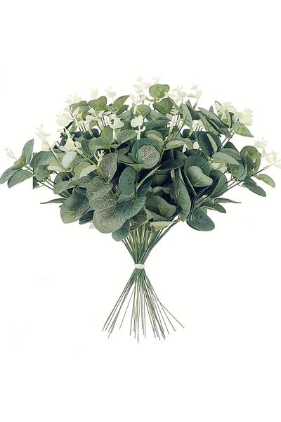 Choice 5Pcs Green 5/10/20Pcs Artificial Eucalyptus Plant Bouquet Garden Wedding Decoration Fake Flower for