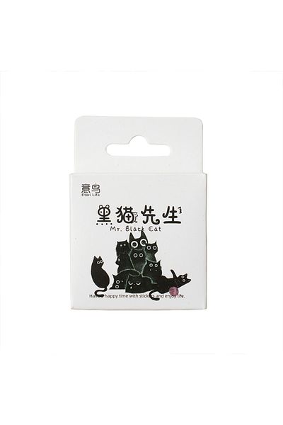 Choice Exe230207 Etori Life 45pcs/box Black Cat Stickers Waterproof Diy Computer Washi Scrapbooking For Wat