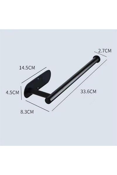 Choice Black Stainless Steel Silver / Black Paper Towel Wipe Hanging Rack Can Store Cling Film Wipes Roll P
