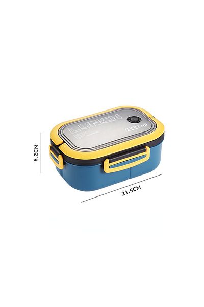 Choice 1200ml 2 5 Blue 1200ml 2 Layer Bento Lunch Box With Spoon Fork, Kid High Capacity Microwae Food Cont