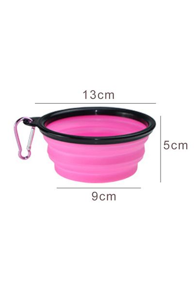Choice Rose Red 350ml Collapsible Dog Pet Folding Silicone Bowl Outdoor Travel Portable Puppy Food Containe