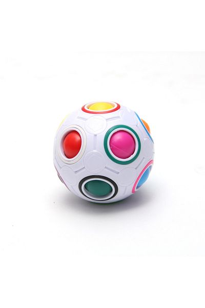 OLOEY White Creative Magic Spheric Cube Speed Rainbow Ball Puzzles Learning Educational Toys For Children