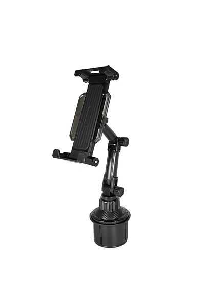 Choice Black Car Cup Slot Tablet Stand Holder 360 Adjustable Handle Tilt Bar Non-slip Triangular Base Auto