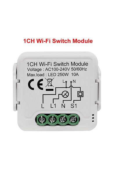 Choice Wf Switch 1ch-n Girier Tuya Wifi Smart Light Switch Module Supports 2 Way Control App Remote Control