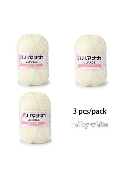 Choice 04 Milk White 3pcs Milk Sweet Soft Cotton Baby Knitting Wool Yarn Thick Yarn Fiber Velvet Yarn Hand
