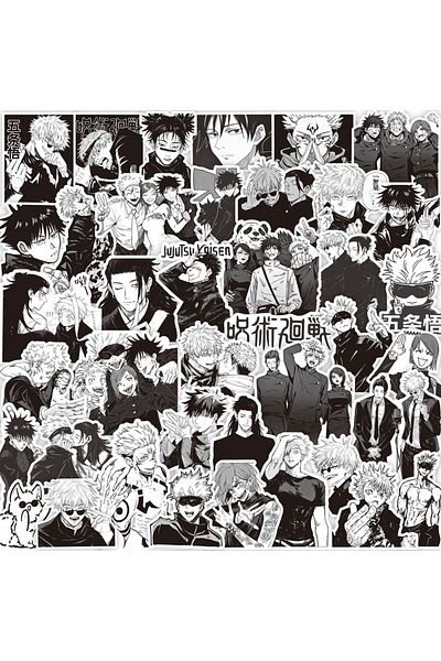 Choice 738566023295 65-75pcs/pack Classic Black White Anime Stickers Decoration Suitcase Scrapbooking Lapto