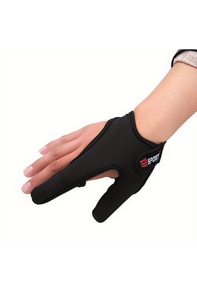Choice Black Right Hand Fishing Gloves 2 Fingers Breathable Gloves Wearable Anti-slip Gloves Fishing Finger