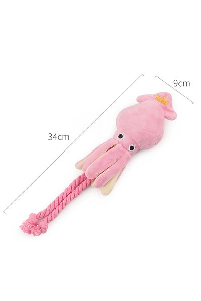 Choice Pink Cute Squid Small Dog Toy Sound Bb Plush Pet Puppy Rope Toys Pink Chew Squeak Toys For Cat