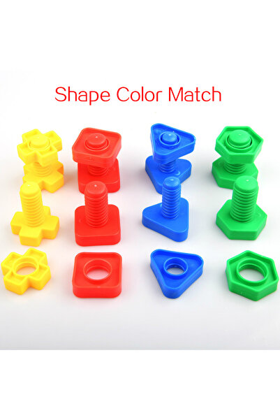 Choice 5Set Random 5 Set Screw Building Blocks Nut Shape Match Puzzle Toys For Children Infant Montessori S