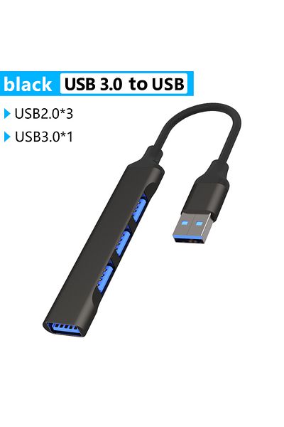 Choice Usb 3.0 Black Usb C Hub 3.0 Type C 3.1 3/4 Port Multi Splitter Adapter Otg Usb For Macbook Pro 13 15