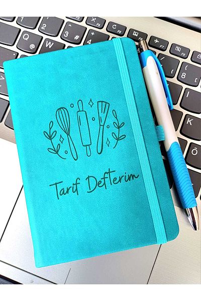 Ulus Damga My Turquoise Lined Recipe Notebook - Undated, 9X14 Model