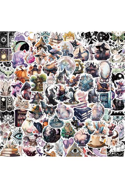 Choice 100pcs 50/100pcs Pack Cartoon Witch Magic Sticker Vinyl Waterproof For Water Bottle Laptop Luggage G