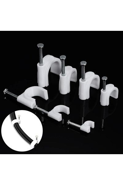 Choice 6mm 100pcs Round Cable Clips 4~16 Mm C Shaped Management Nylon Carbon Steel Nails Line Cord Tie Circ