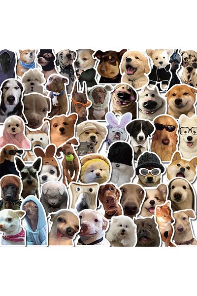 Choice 50pcs 50pcs Meme Dog Puppy Funny Cute Stickers Vintage For Diy Kids Notebook Luggage Motorcycle Lapt