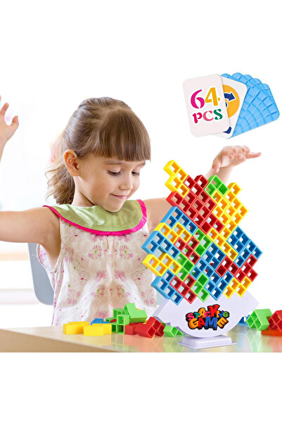 Choice 64pcs Balance Stacking Board Games Buliding Blocks Adults Kids Tower Block Bricks Toys For Boys Girl