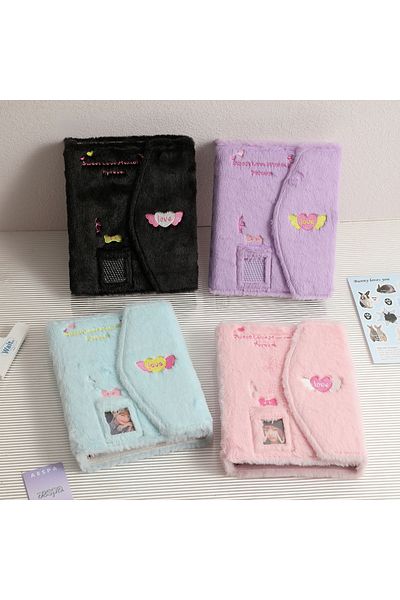 Choice A5 Binder Plush Photocard Album in Loose Leaf Refillable 6 Rings Binder Cover Photocard Holder Bo...