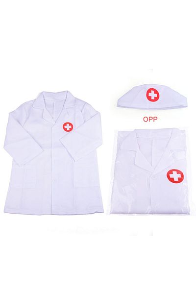 Choice White Doctor's Clothes, Long-sleeved Nurse's Children's Performance Clothes, Family Toys